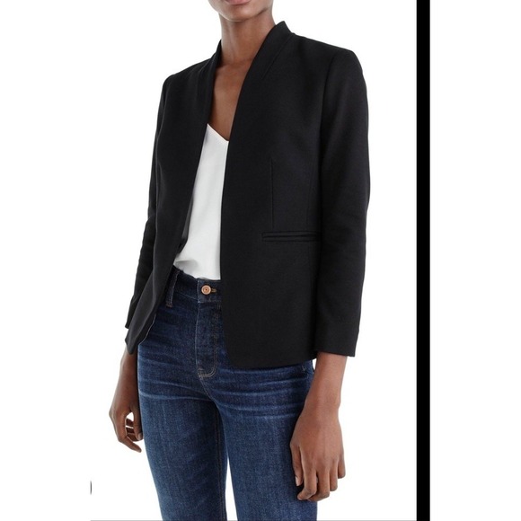 J.CREW Jackets & Blazers - J.Crew 365 Going Out Blazer Womens Black Sz 14 Open Business Academia Office